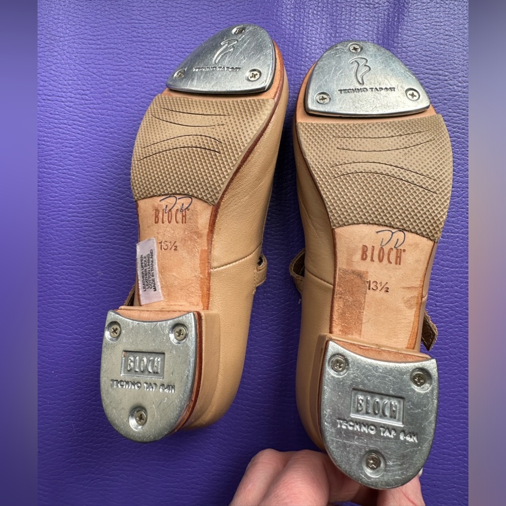 Bloch 13.5 Little Girls Tap Shoes: Tan Fair Condition